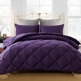 Decroom lightweight purple full-size comforter set for all-season comfort.