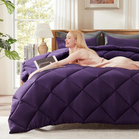 Decroom purple pillow shams (20x26) for coordinated, cozy bedding.