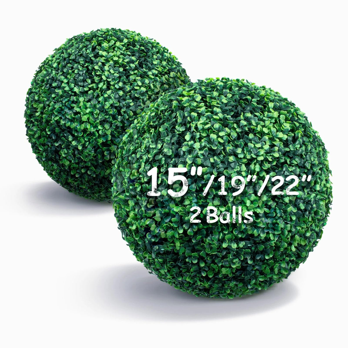 Decwin 15-inch boxwood topiary ball being assembled in planter for instant greenery