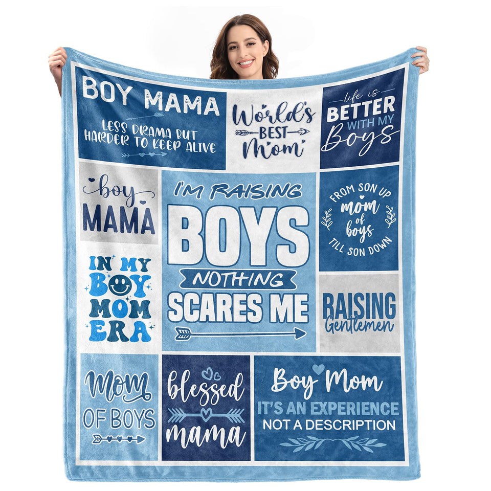 DECZHIYU boy mom blanket front pattern for cozy warmth.