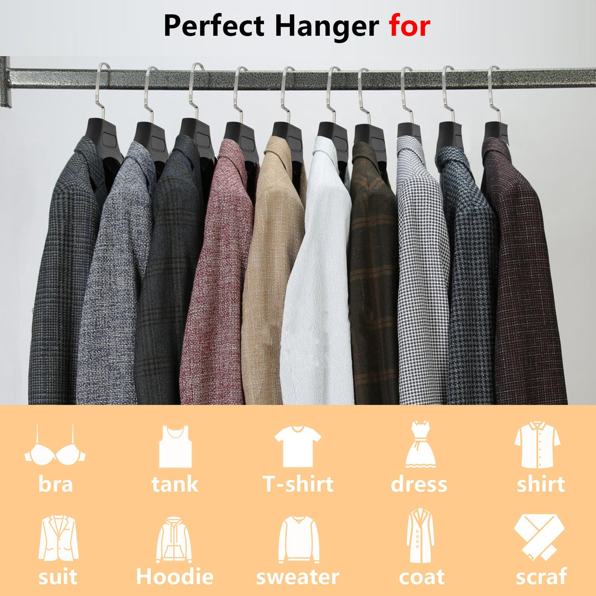 DEDU easy-assembly-hangers with guide enable quick closet setup.