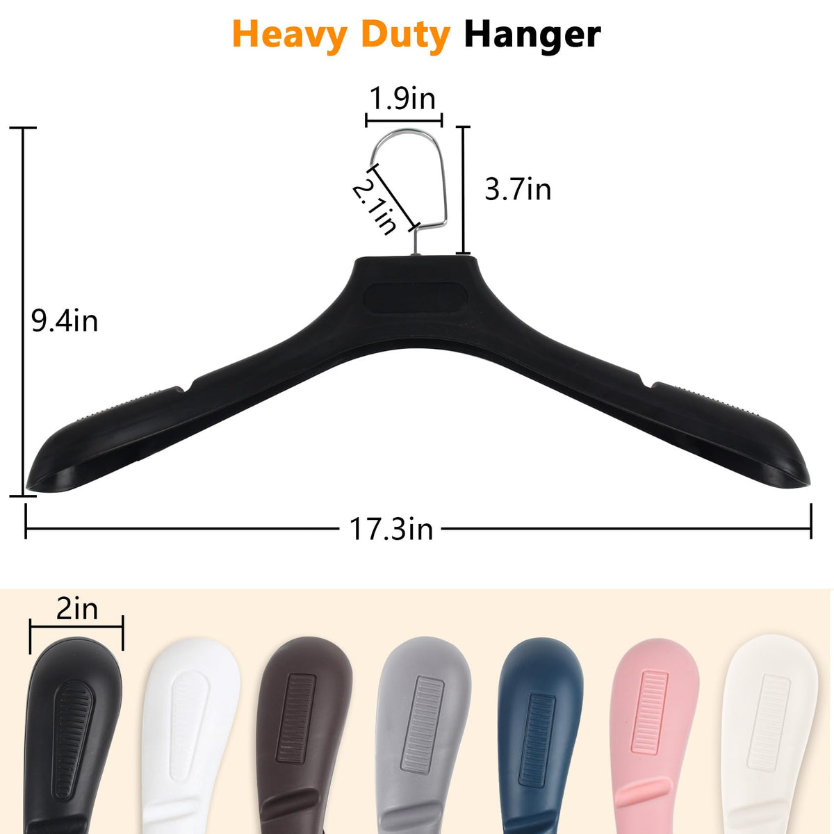 DEDU non-slip plastic-hangers securely hold garments and prevent shifting.