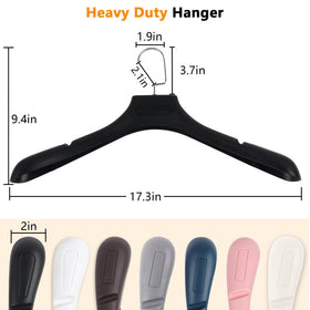 DEDU non-slip plastic-hangers securely hold garments and prevent shifting.