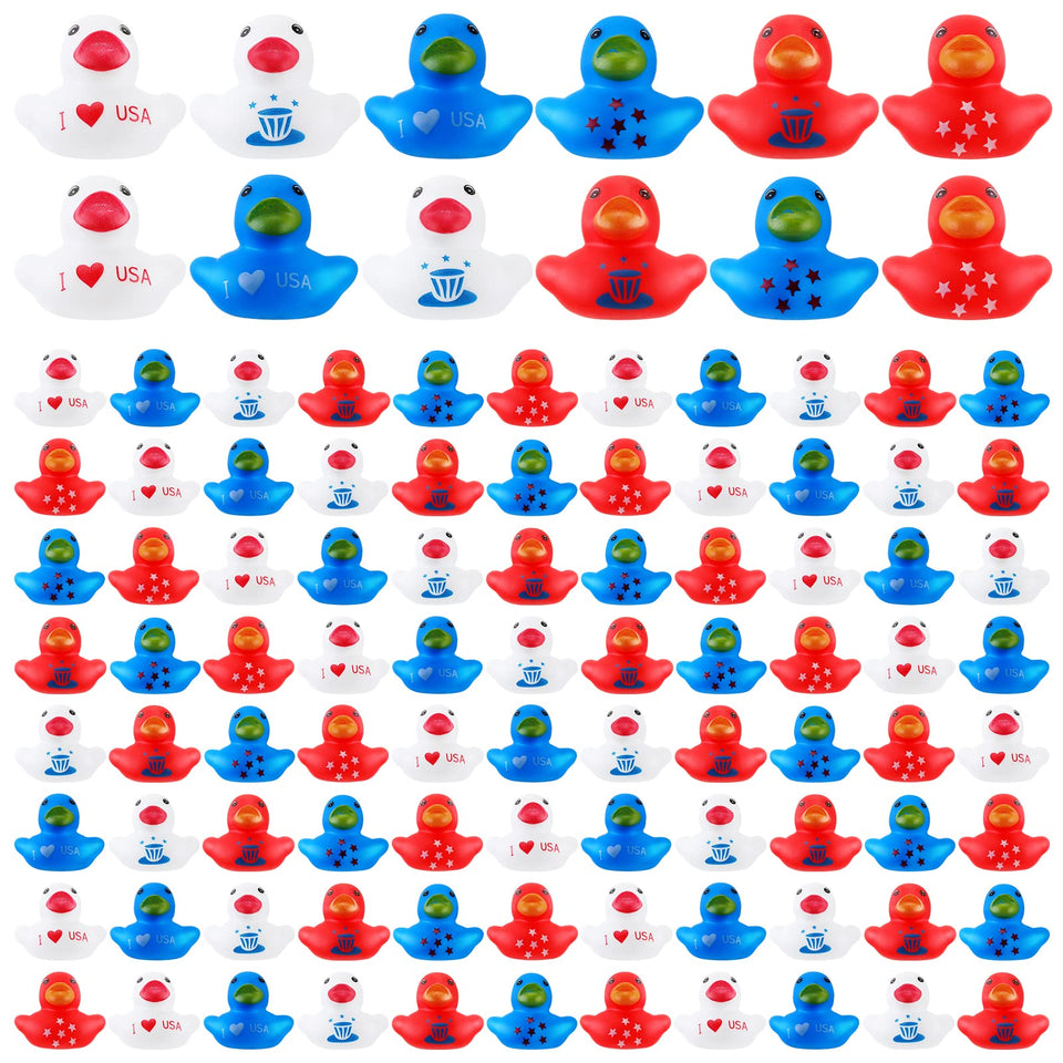Deekin patriotic rubber ducks 200 pcs for bath time or party decor