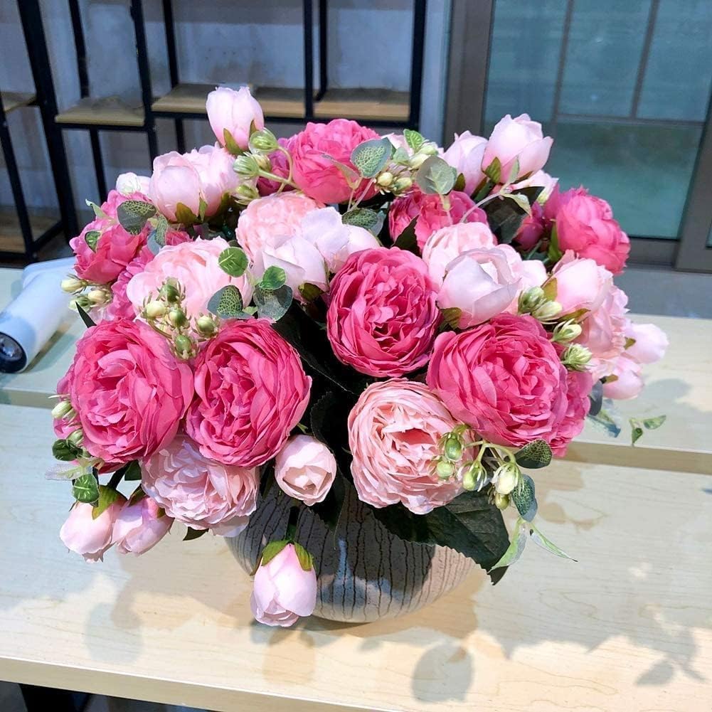 DEEMEI four-bundles-peonies perfect for wedding or party table decor.