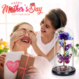 DEEMEI purple eternal rose decorates desk or shelf with romantic ambiance
