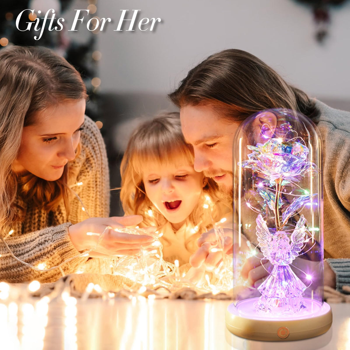DEEMEI night light centerpiece adds soft glow to living spaces.