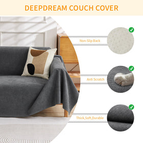 Deep Dream pet-friendly slipcover resists fur buildup and cleans easily.