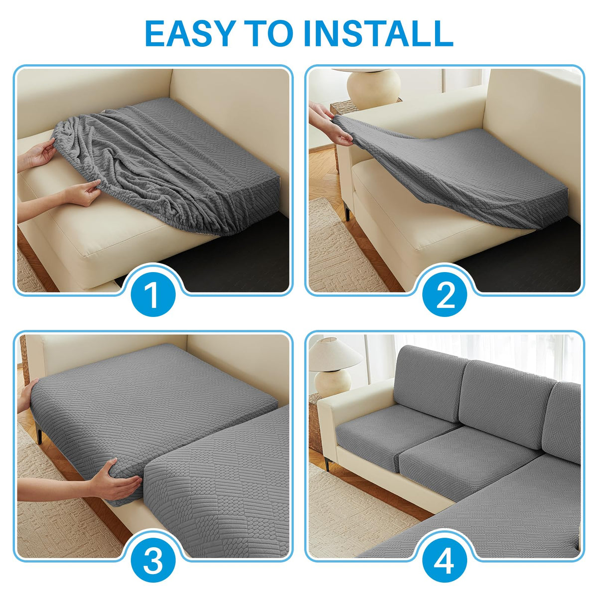 Deep Dream stretch fit works with left or right sectional layouts