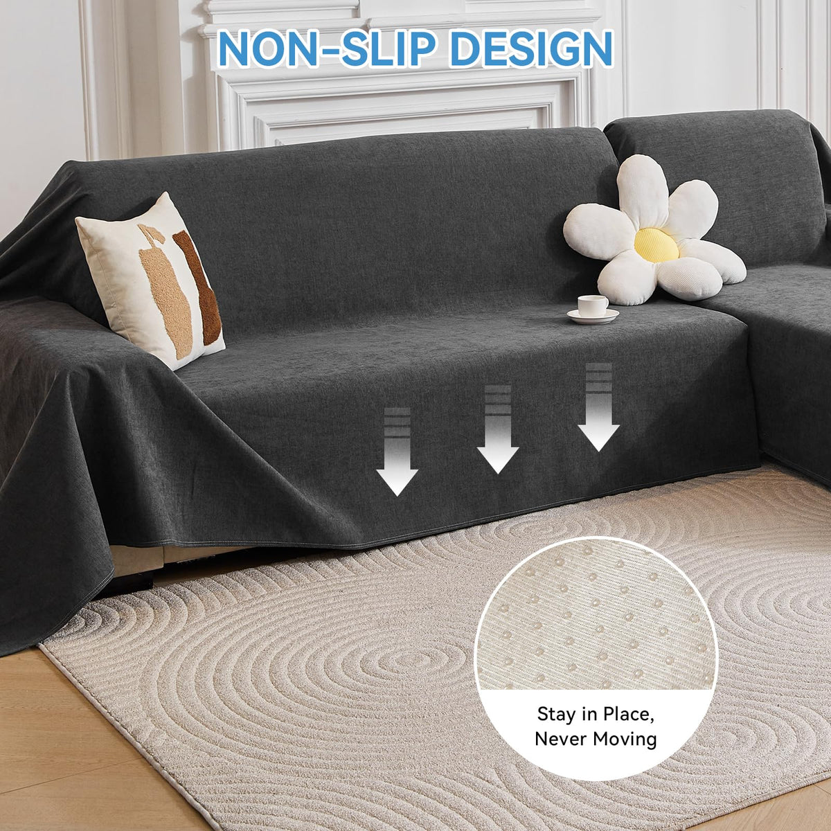 Deep Dream pet-friendly cover protects furniture from claws and shedding.
