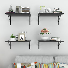 Deep Floating Wall Shelves show durable steel brackets and light wooden boards supporting daily organization