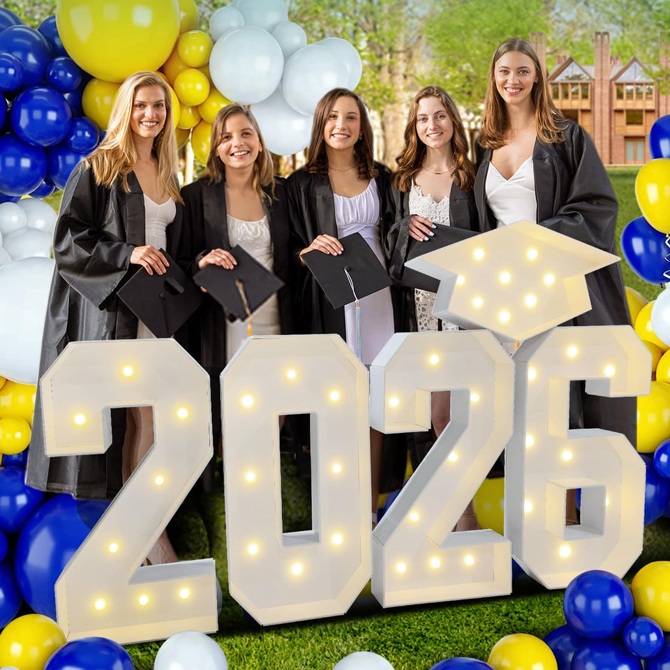 Deerher 2026 marquee numbers being assembled for a clean graduation backdrop