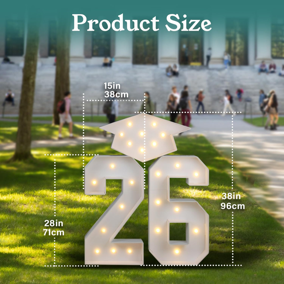 Deerher metal stakes anchor the sign against wind for outdoor use.