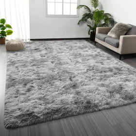 Deerhoo large shag rug 5x8 light grey; ultra-soft fur for cozy living rooms.