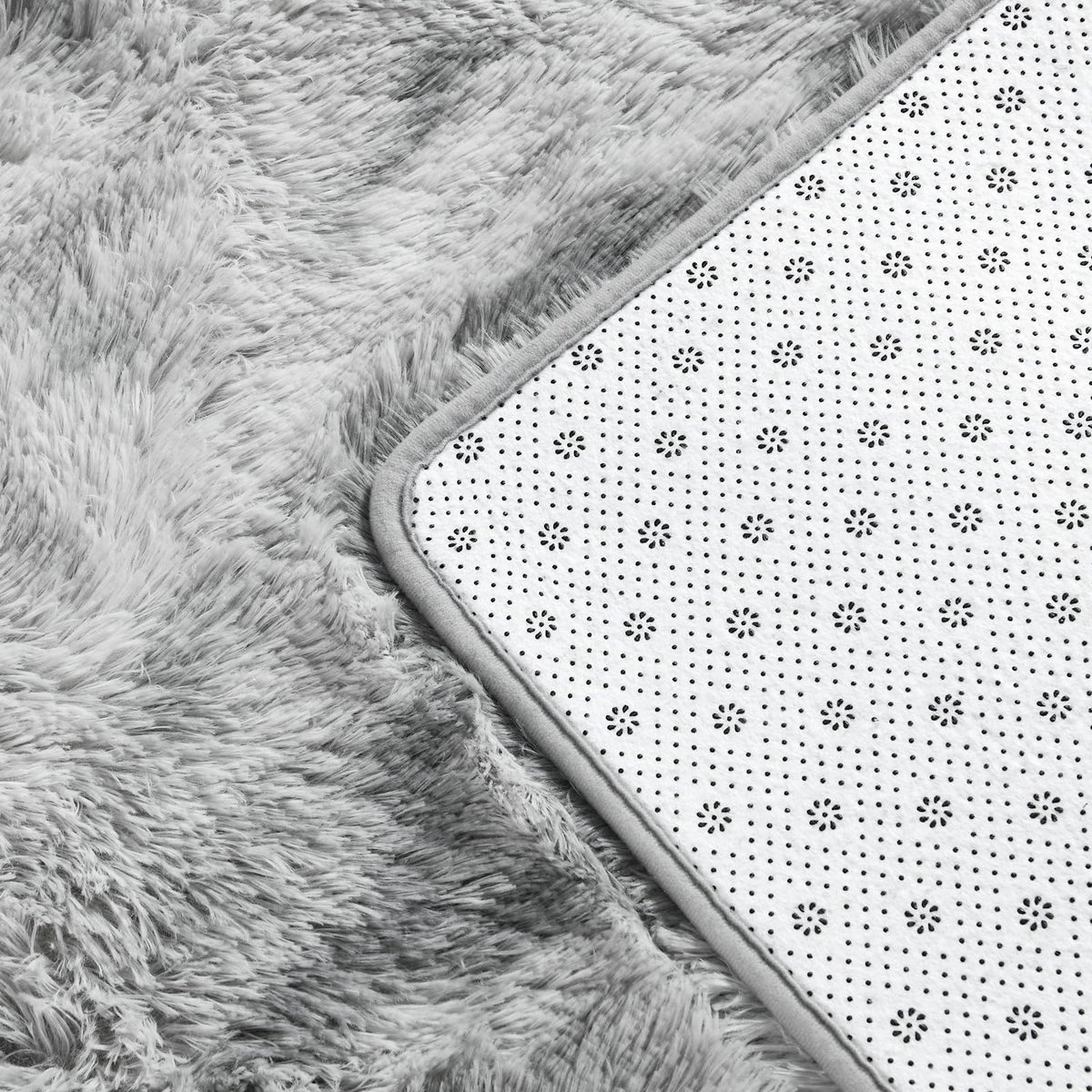 Deerhoo rug with latex dots backing stays securely in place.