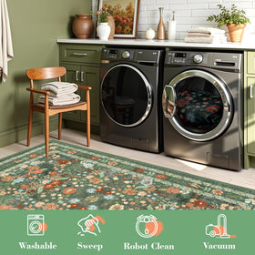 Deerly Easy-care washable rug enables simple spot cleaning and quick freshness.