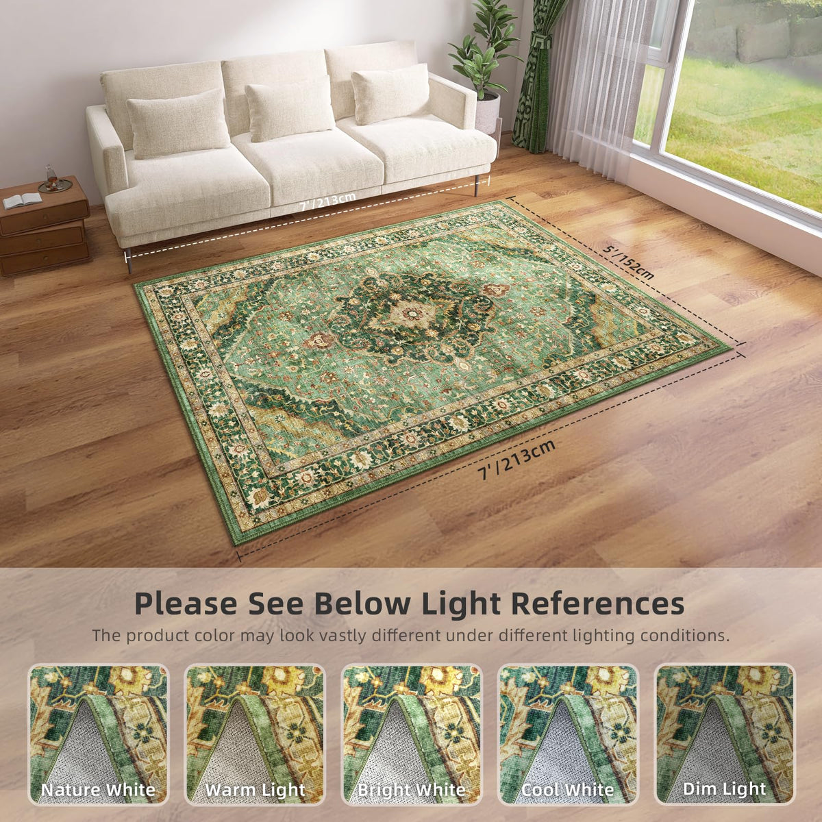 Deerly Green Rug creates cozy playroom and nursery vibes.