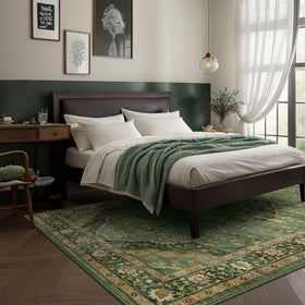 Deerly Green Rug is machine washable for easy care.
