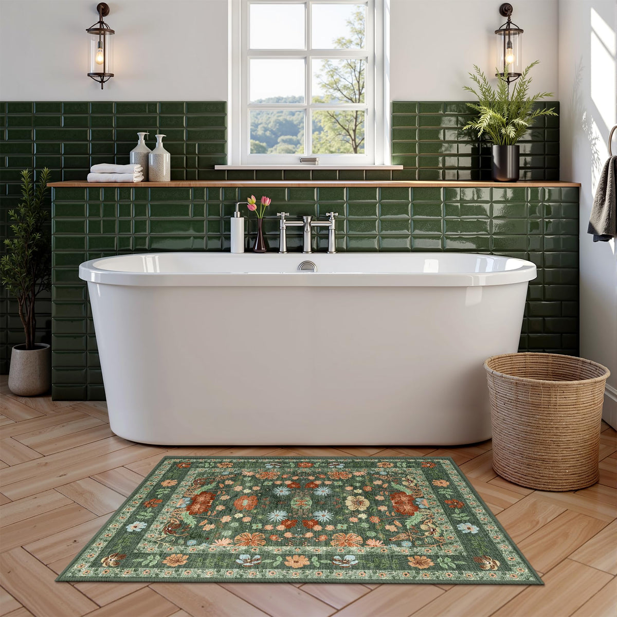 Deerly Non-slip entryway rug keeps busy households stable on hard floors.