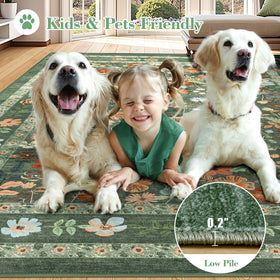 Deerly Reinforced-Edges Rug maintains shape and reduces curling in high-traffic spaces.
