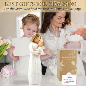 DEERWIN hand-painted resin figurine accentuates motherhood moments for nursery decor.