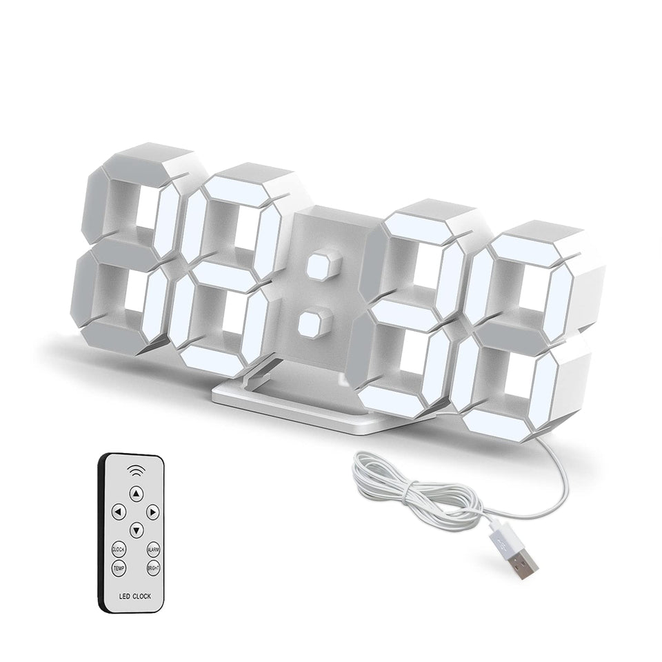 Deeyaple LED Clock 3D digital wall display, highly legible from across the room.