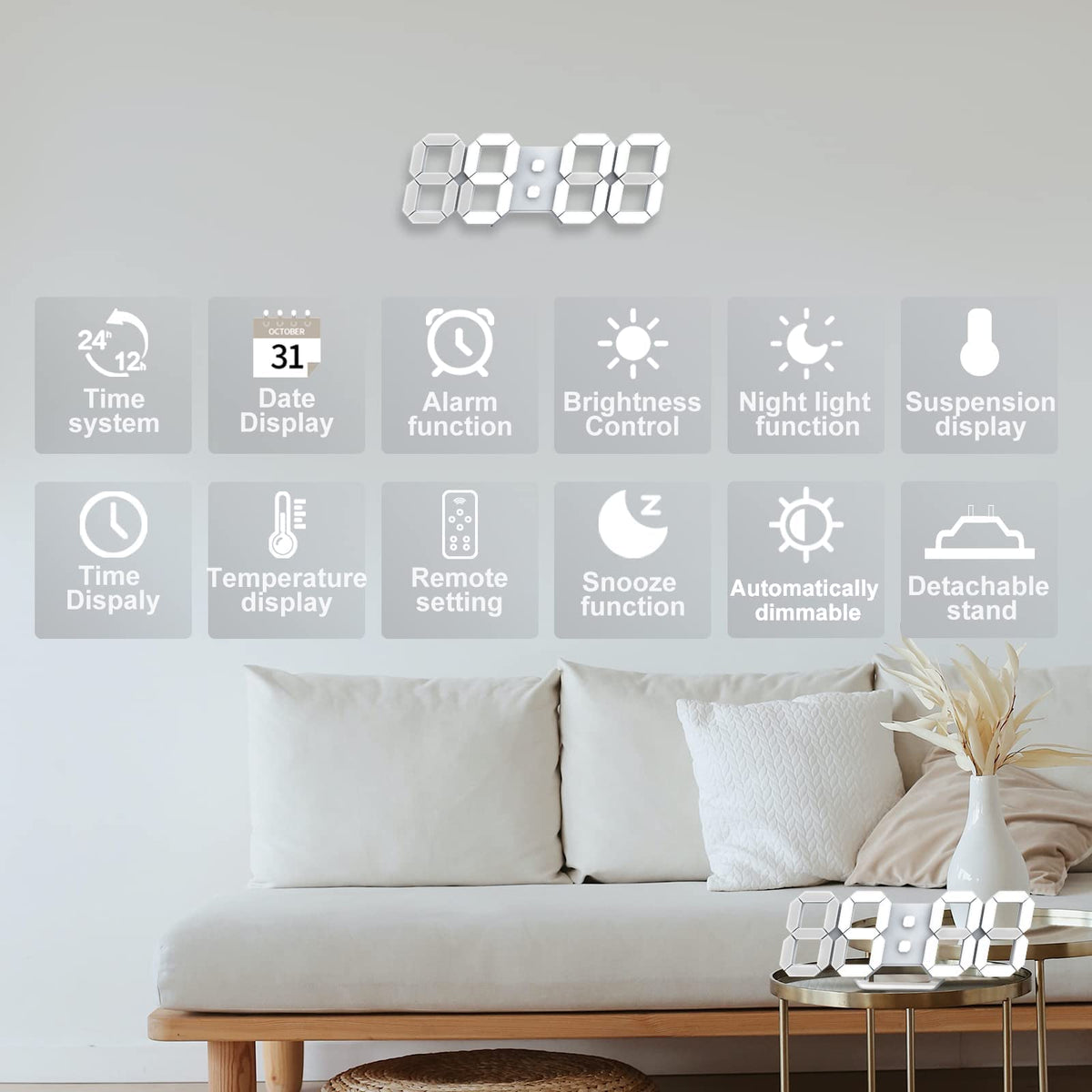 Deeyaple LED Clock snooze function for peaceful wake-ups.