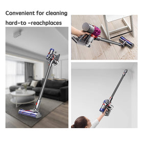 Defurry 28.43-inch extension wand reaches hard-to-reach areas.