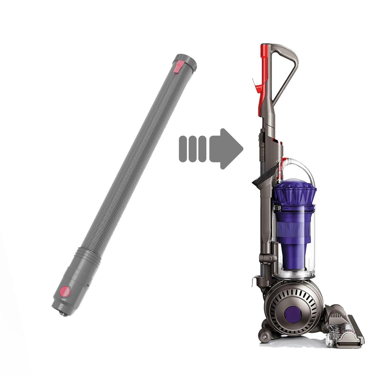 Defurry hose-assembly for Dyson UP20; secure hose connection.