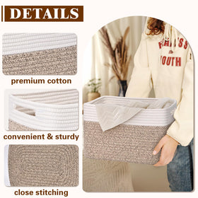 Degeyoyo 13x8-7-9in basket on bedroom shelf keeps items organized