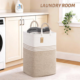 60L capacity laundry hamper ideal for clothes, blankets, and toys.