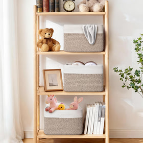Degeyoyo cotton rope basket with handles for easy transportation