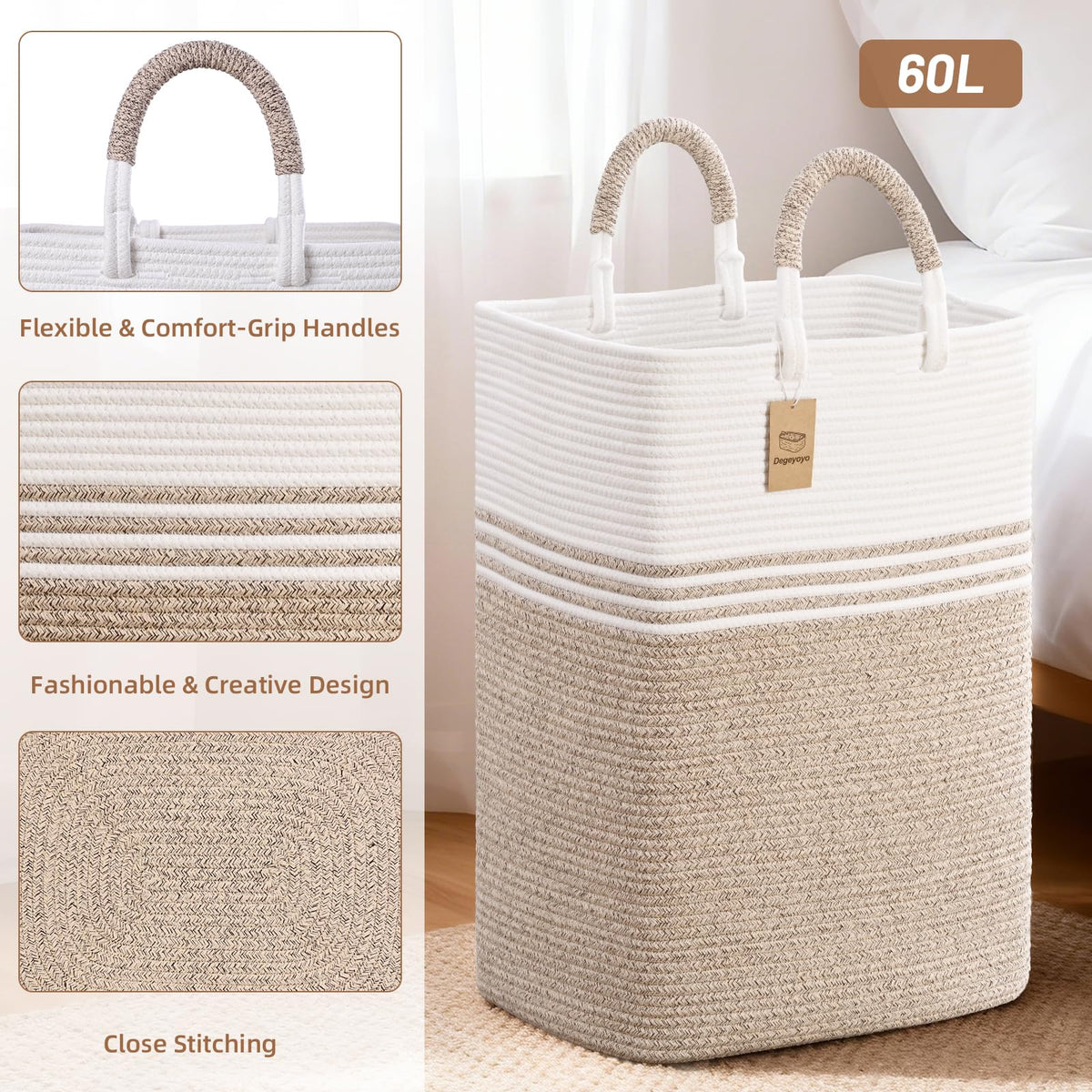 Foldable nursery hamper that folds flat for compact storage.