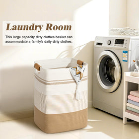 Degeyoyo laundry hamper folds flat for easy storage when not in use.