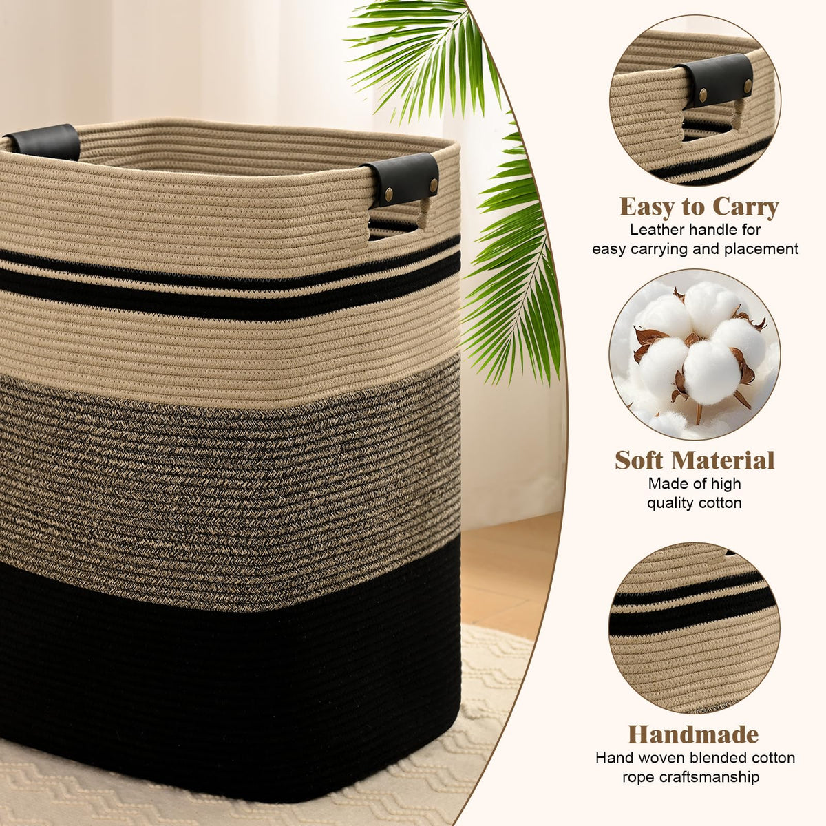Degeyoyo laundry basket in bedroom setup complements decor while organizing laundry.