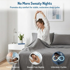 Degrees of Comfort breathable Coolmax fabric boosts airflow for dryness and comfort.