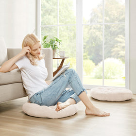 Degrees of Comfort multi-purpose floor cushion living room view, easy to move and optimize space.
