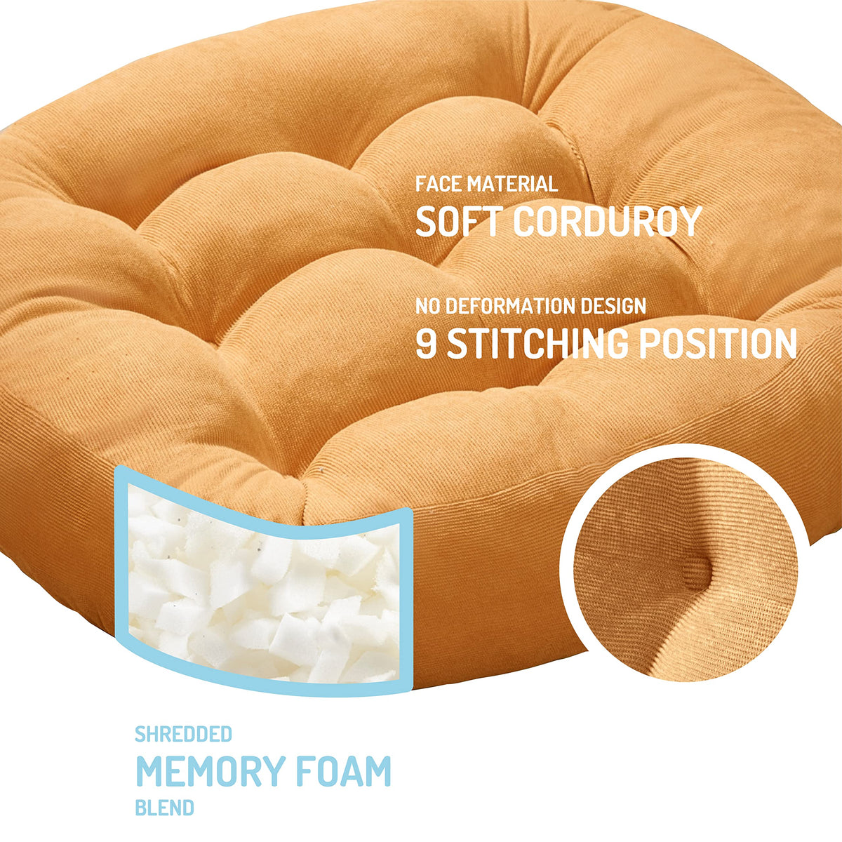 Degrees of Comfort tufted corduroy fabric closeup highlights premium texture and durability.