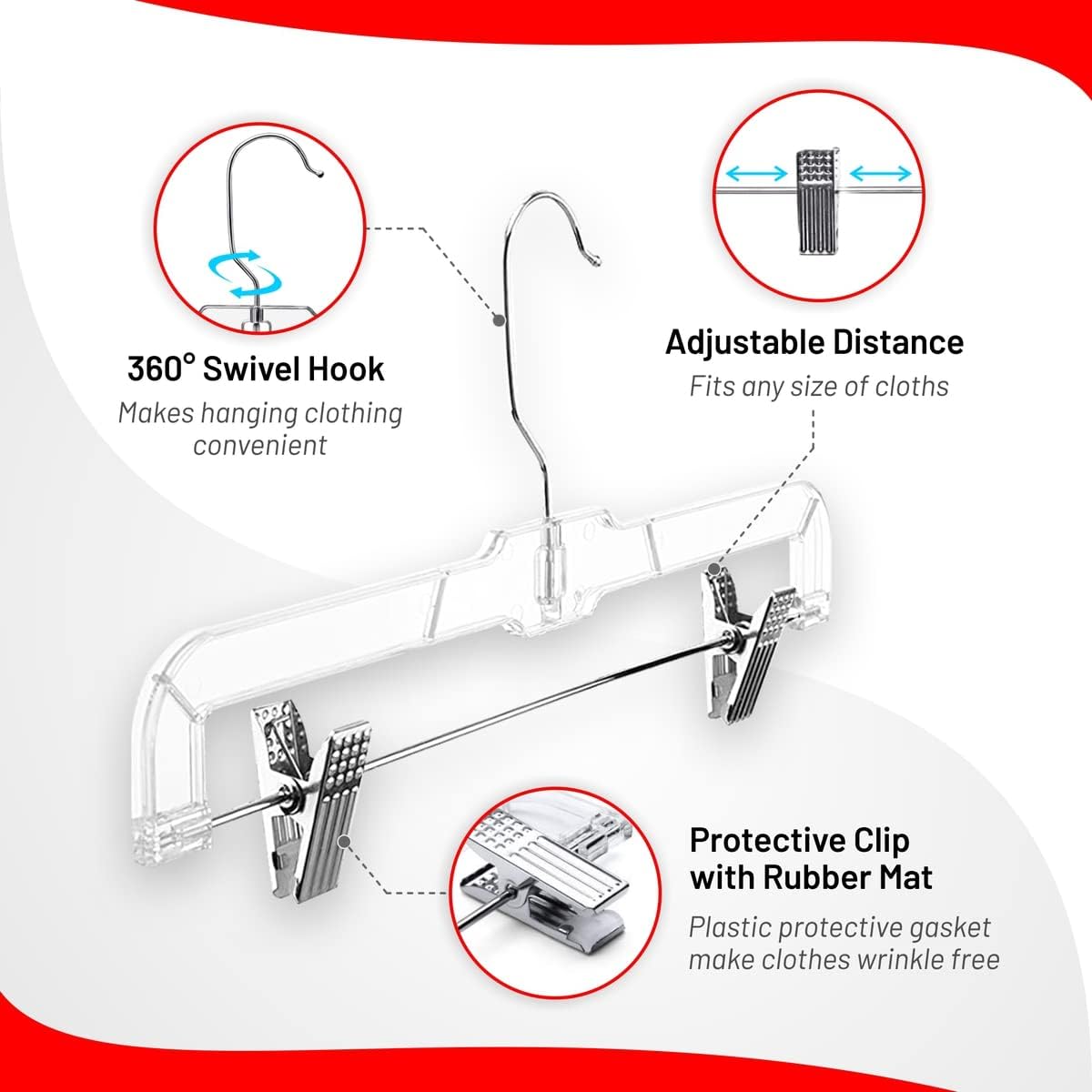 DEILSY 360-degree swivel hook enables easy access from any angle.