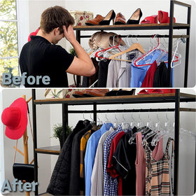 DEILSY Clear Plastic Hangers 25 Pack closet setup for efficient garment arrangement