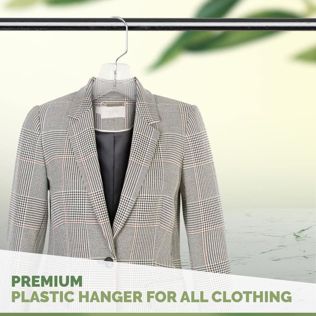 DEILSY Clear Plastic Hangers 25 Pack shirt hangers for neat garments and easy access