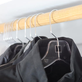 DEILSY Clear Plastic Hangers 25 Pack transparent design enhances closet aesthetics