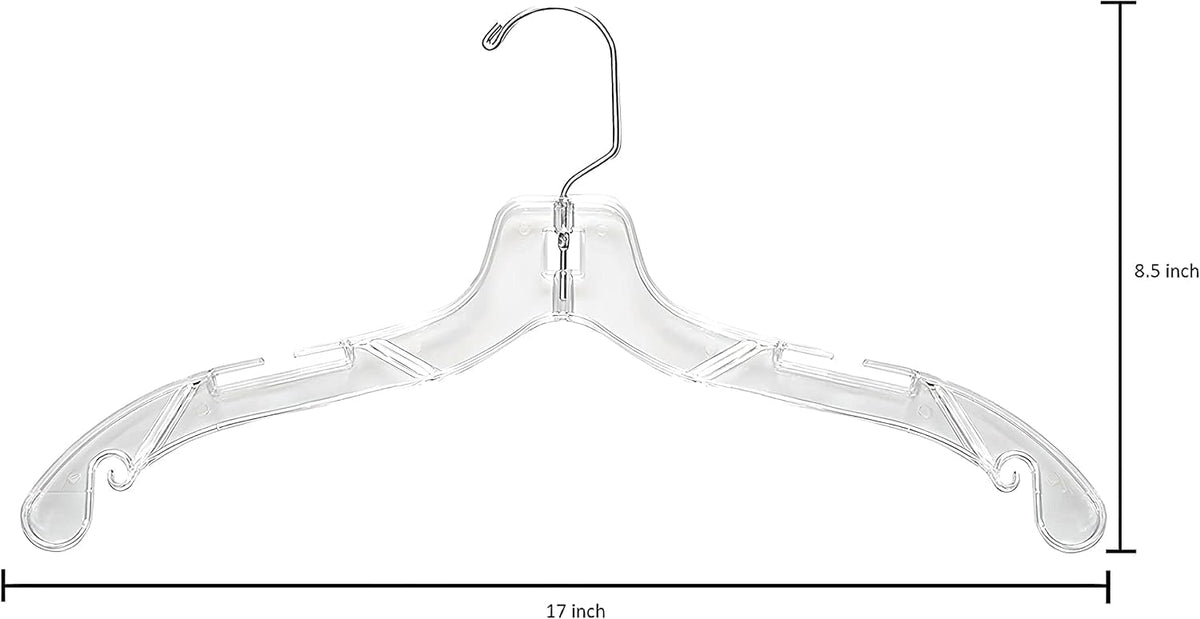 DEILSY Clear Plastic Hangers 25 Pack wardrobe organization view highlights sturdy build