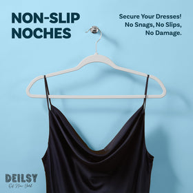 DEILSY Gray Hangers Space-saving profile helps maximize closet capacity.