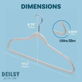 DEILSY Pants organized without bulk using slim hangers.