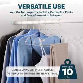 DEILSY hangers support pants and heavier items without bending.