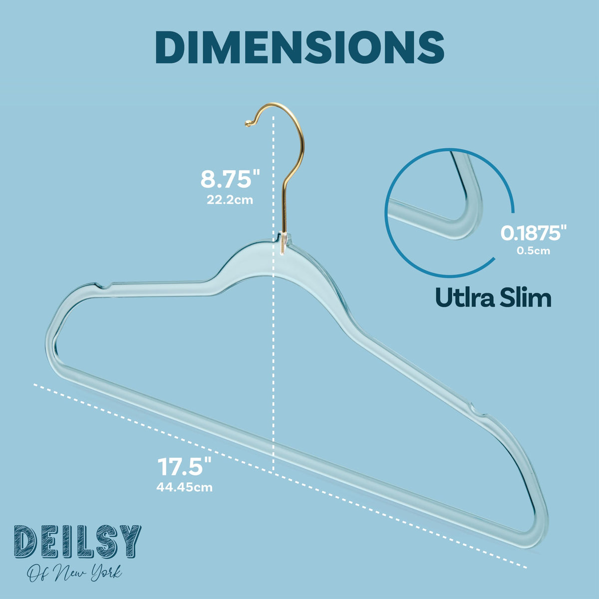 DEILSY non-slip design keeps garments secure during handling and storage.