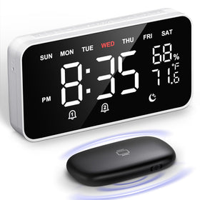 Dekala bed shaker alarm wireless in use for a discreet wake-up call.