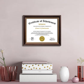 DEKWINN diploma frame close-up shows clear glass and sturdy construction.