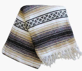 Del Mex blanket size 75x50 with fringe, versatile for sofa or bed.